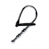 Серебристый уретральный плаг-бусины TOYFA Metal с мягким фиксириющим кольцом - ToyFa - купить с доставкой в Сургуте