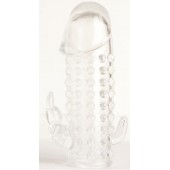 Гелевая прозрачная насадка с 2 отростками - 13 см. - Toyfa Basic - в Сургуте купить с доставкой