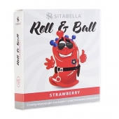 Стимулирующий презерватив-насадка Roll   Ball Strawberry - Sitabella - купить с доставкой в Сургуте
