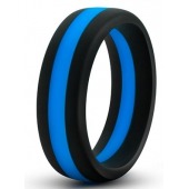 Черно-синее эрекционное кольцо Silicone Go Pro Cock Ring - Blush Novelties - в Сургуте купить с доставкой