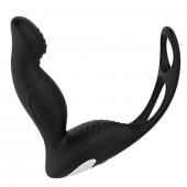 Черный вибромассажер простаты P-PLEASER W ERECTION ENHANCE - Dream Toys - в Сургуте купить с доставкой