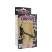 Мужской фаллопротез с вибрацией ROBOTIC MALE STRAP-ON BLACK - 17 см. - Seven Creations - купить с доставкой в Сургуте