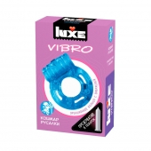 Голубое эрекционное виброкольцо Luxe VIBRO  Кошмар русалки  + презерватив - Luxe - в Сургуте купить с доставкой