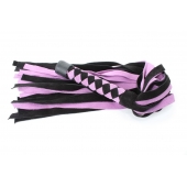 Черно-розовая плеть из замши - 58 см. - БДСМ Арсенал - купить с доставкой в Сургуте