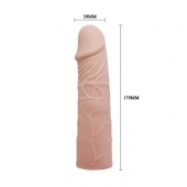 Закрытая телесная насадка-фаллос - 17 см. - Sex Expert - в Сургуте купить с доставкой