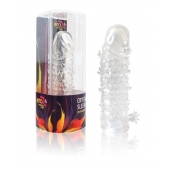 Закрытая прозрачная рельефная насадка Crystal sleeve - 13 см. - Erowoman-Eroman - в Сургуте купить с доставкой