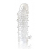 Закрытая прозрачная рельефная насадка Crystal sleeve - 13 см. - Erowoman-Eroman - в Сургуте купить с доставкой