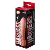 Телесная изогнутая насадка на Harness с коннектором BLACK LINE - 17 см. - LOVETOY (А-Полимер) - купить с доставкой в Сургуте