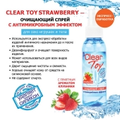 Очищающий спрей для игрушек CLEAR TOY Strawberry - 100 мл. - Биоритм - купить с доставкой в Сургуте