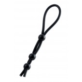 Черное лассо на пенис с тремя бусинами - A-toys - в Сургуте купить с доставкой