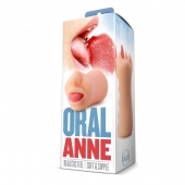 Телесный мастурбатор-ротик с язычком Oral Anne - Blush Novelties - в Сургуте купить с доставкой