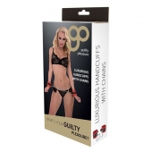 Красно-чёрные наручники на металлической цепочке - Blush Novelties - купить с доставкой в Сургуте
