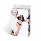 Чёрные манжеты для фиксации на кровати Bondage Bed Strap - Lux Fetish - купить с доставкой в Сургуте
