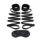Чёрные манжеты для фиксации на кровати Bondage Bed Strap - Lux Fetish - купить с доставкой в Сургуте