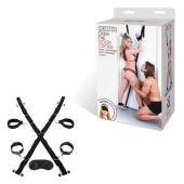 Чёрный набор для фиксации у двери - Lux Fetish - купить с доставкой в Сургуте