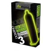 Презервативы DOMINO Neon Green со светящимся в темноте кончиком - 3 шт. - Domino - купить с доставкой в Сургуте
