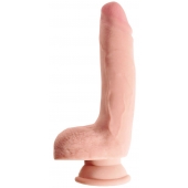Телесный фаллоимитатор на присоске 9  Triple Density Cock with Balls - 24,1 см. - Pipedream