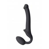 Черный безремневой страпон Silicone Bendable Strap-On S - Strap-on-me - купить с доставкой в Сургуте
