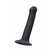 Черный фаллос на присоске Silicone Bendable Dildo M - 18 см. - Strap-on-me - купить с доставкой в Сургуте