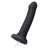 Черный фаллос с имитацией эякуляции Silicon Cum Dildo L - 19,6 см. - Strap-on-me - купить с доставкой в Сургуте