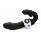 Черный безремневой страпон Urge Silicone Strap On с пультом ДУ - 24 см. - XR Brands - купить с доставкой в Сургуте