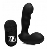 Черный стимулятор простаты Alpha-Pro 7X P-Milker Silicone Prostate Stimulator with Milking Bead - XR Brands - в Сургуте купить с доставкой