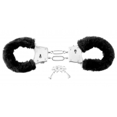Меховые чёрные наручники Beginner s Furry Cuffs - Pipedream - купить с доставкой в Сургуте
