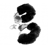 Металлические наручники Furry Love Cuffs с черным мехом - Pipedream - купить с доставкой в Сургуте