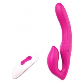 Ярко-розовый безремневой страпон REMOTE DOUBLE DIPPER - 22 см. - Dream Toys - купить с доставкой в Сургуте