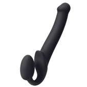 Черный безремневой страпон Silicone Bendable Strap-On M - Strap-on-me - купить с доставкой в Сургуте