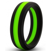 Черно-зеленое эрекционное кольцо Silicone Go Pro Cock Ring - Blush Novelties - в Сургуте купить с доставкой