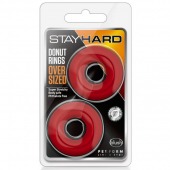 Набор из 2 красных эрекционных колец DONUT RINGS OVERSIZED - Blush Novelties - в Сургуте купить с доставкой