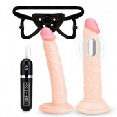 Регулируемые трусики с 2 насадками - 16 и 15 см. - Lux Fetish - купить с доставкой в Сургуте