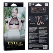 Черные мягкие наручники Entice French Cuffs с цепью - California Exotic Novelties - купить с доставкой в Сургуте