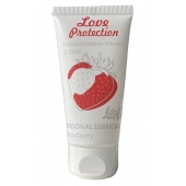 Лубрикант на водной основе с ароматом малины Love Protection Strawberry - 50 мл. - Lola Games - купить с доставкой в Сургуте
