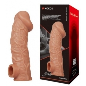 Телесная насадка на фаллос с фиксацией мошонки EXTREME SLEEVE - 15,6 см. - KOKOS - в Сургуте купить с доставкой