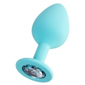 Мятная анальная втулка Brilliant с прозрачным кристаллом - 8 см. - ToyFa - купить с доставкой в Сургуте