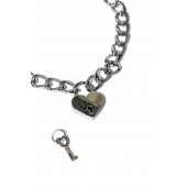 Серебристый ошейник Embrace с ключиком - Lola Games - купить с доставкой в Сургуте