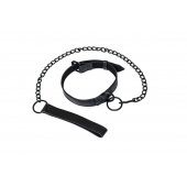 Черный ошейник Sin с поводком - Lola Games - купить с доставкой в Сургуте