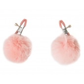 Зажимы на соски Angelic с розовыми меховыми шариками - Lola Games - купить с доставкой в Сургуте