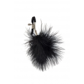 Зажимы на соски с черным пухом Euphoric - Lola Games - купить с доставкой в Сургуте