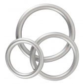 Набор из 3 эрекционных колец под металл Metallic Silicone Cock Ring Set - Orion - в Сургуте купить с доставкой