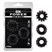 Набор из 3 черных эрекционных колец Gear Up Rings - Chisa - в Сургуте купить с доставкой