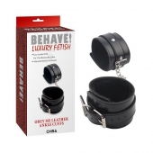 Черные оковы на ноги Obey Me Leather Ankle Cuffs - Chisa - купить с доставкой в Сургуте