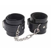 Черные оковы на ноги Obey Me Leather Ankle Cuffs - Chisa - купить с доставкой в Сургуте