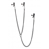 Черные зажимы на соски и клитор на цепочке DELUXE NIPPLE   CLIT CLAMPS - Dream Toys - купить с доставкой в Сургуте
