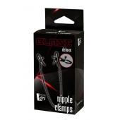 Черные зажимы на соски на цепочке BLAZE DELUXE NIPPLE CLAMPS - Dream Toys - купить с доставкой в Сургуте