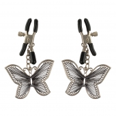 Зажимы на соски с бабочками Butterfly Nipple Clamps - Pipedream - купить с доставкой в Сургуте