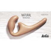 Бежевый безремневой страпон Seduction - 20,5 см. - Lola Games - купить с доставкой в Сургуте