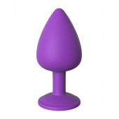 Фиолетовая анальная пробка со стразом Her Little Gem Large Plug - 9,5 см. - Pipedream - купить с доставкой в Сургуте